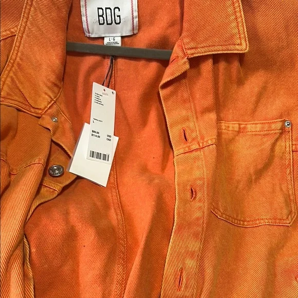NWT! Urban Outfitters BDG Bristol Twill Work Jacket Rust Orange Large - Picture 2 of 9
